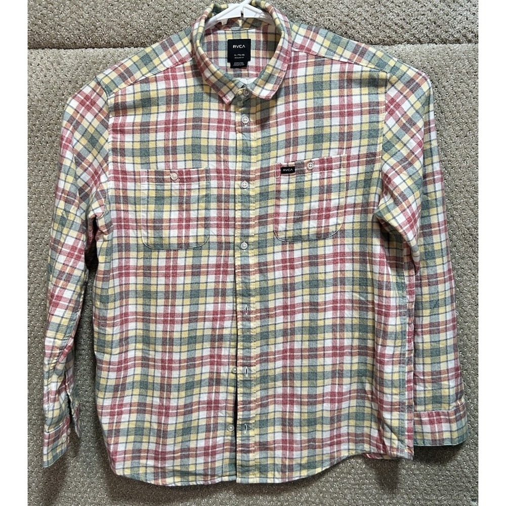 RVCA Regular Fit Multicolored Long Sleeve Button Down Men's‎ Size XL
